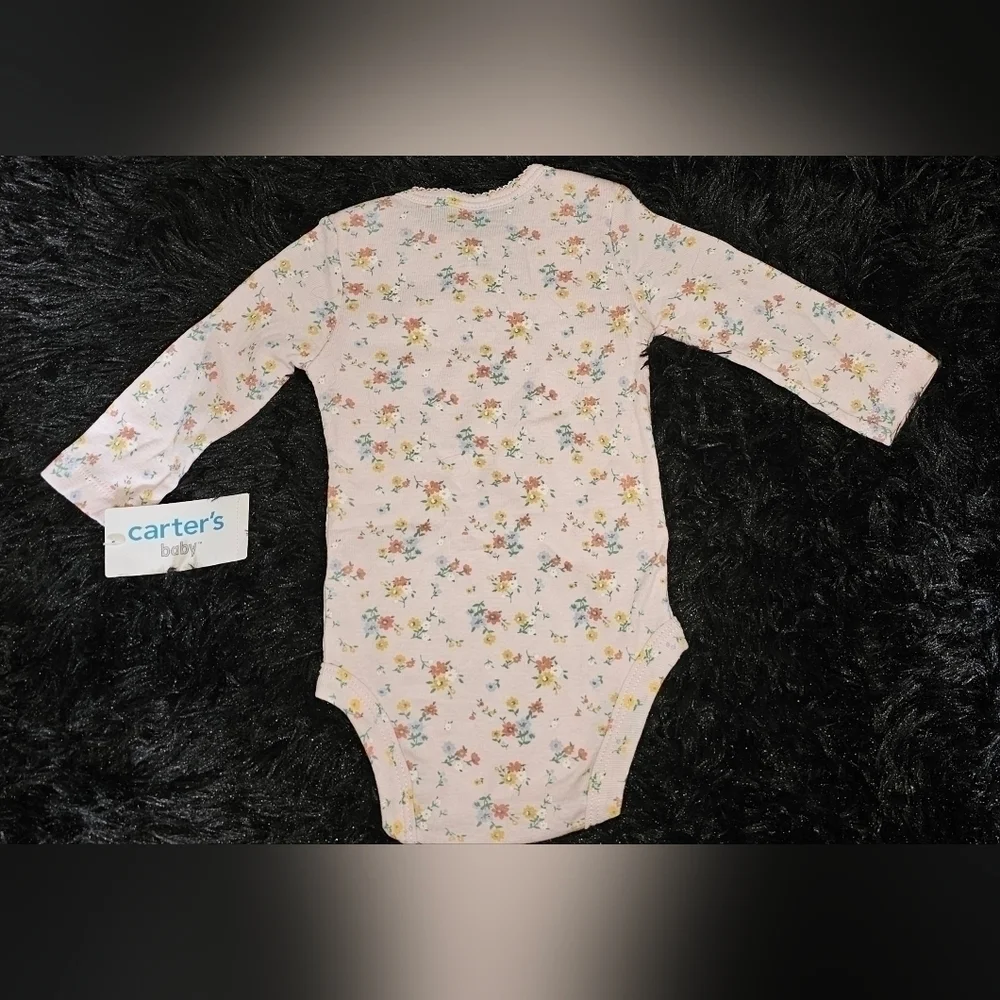 Carter's Baby Pink Floral Onesie 3m